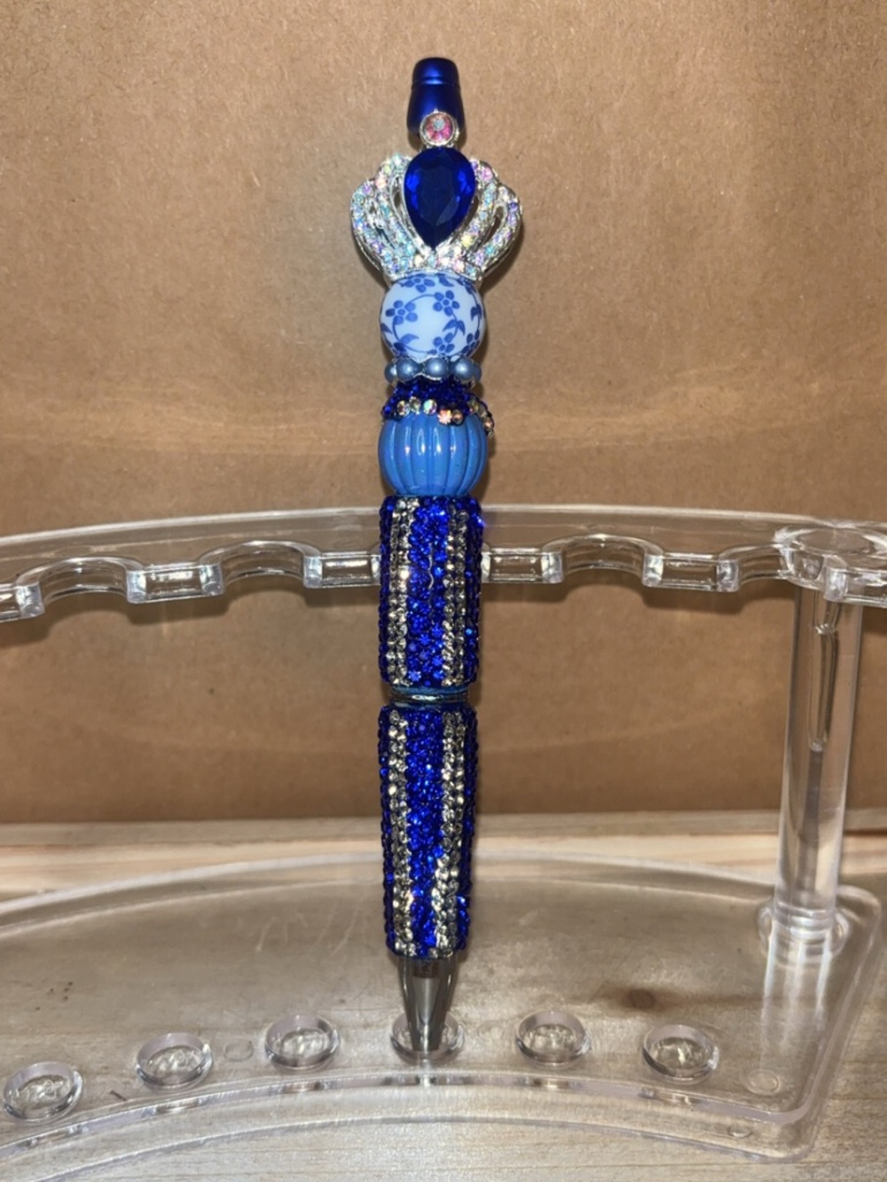 Blue Jeweled Decorative Ballpoint Pen